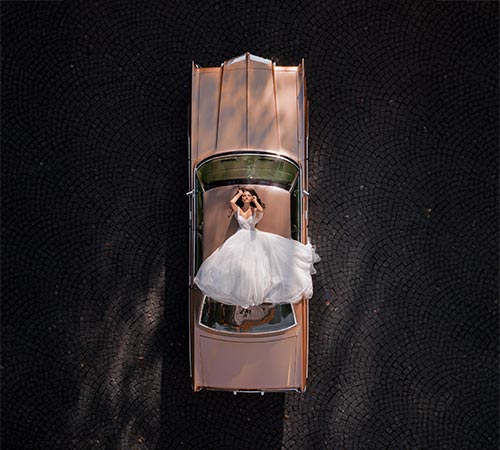 Photographe Mariage Rennes - photo de la mariée prise au drone